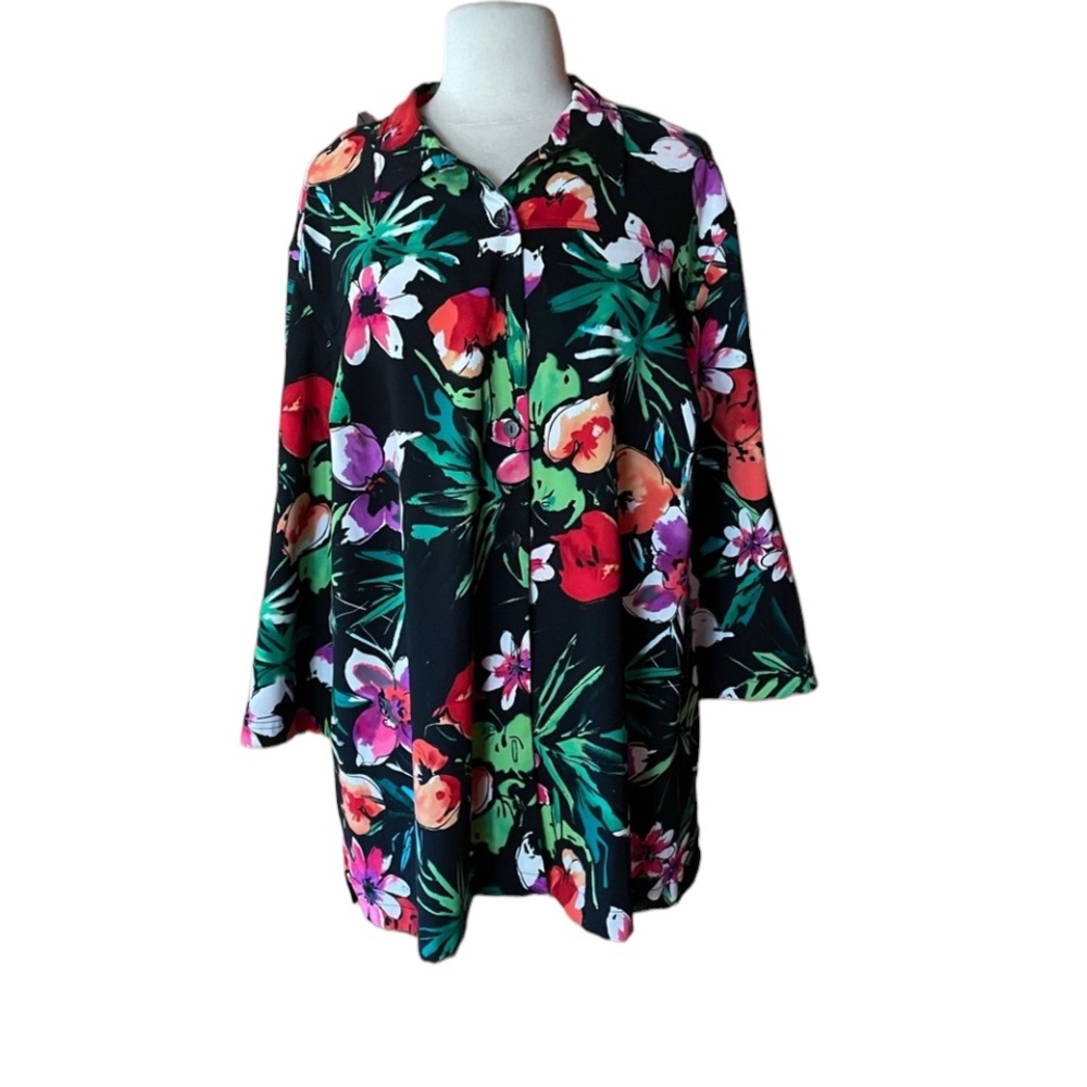 1980s ELCC Floral, Button Down Shirt